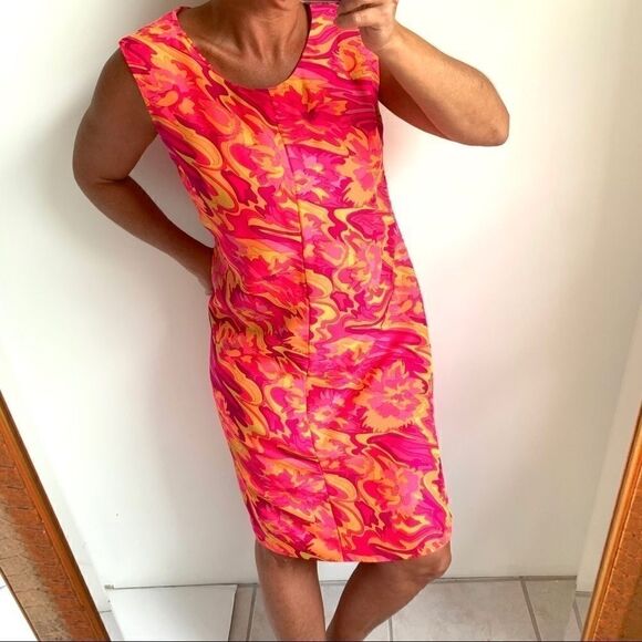 VINTAGE 70’s HANDMADE PSYCHADELIC PRINT DRESS - Picture 7 of 8